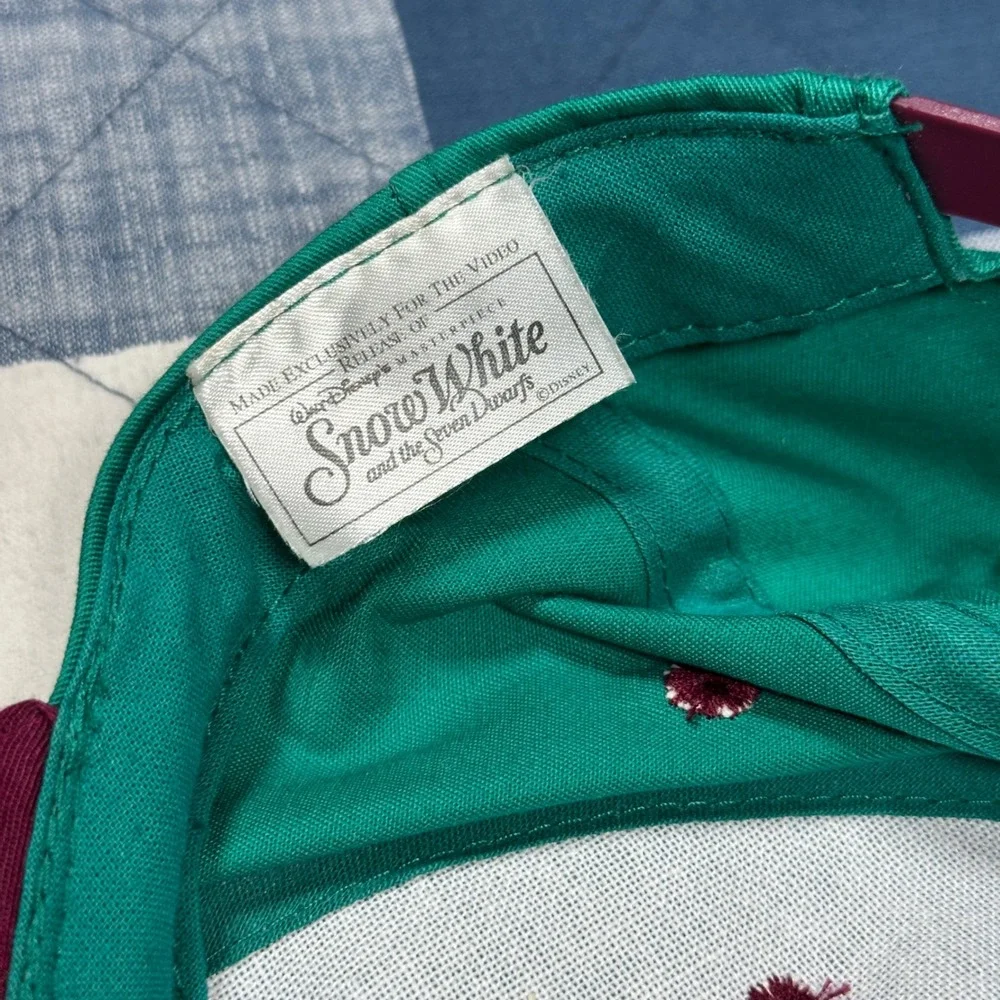 Disney Snow White Grumpy Snapback Hat Vintage Teal Maroon Youth Cap RN90112